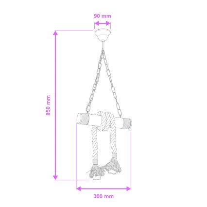 Brilagi - Luster na reťazi KOS 2xE27/60W/230V buk