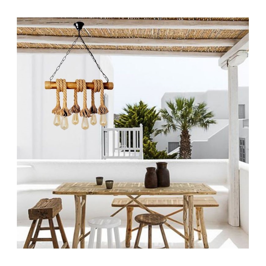 Brilagi - Luster na reťazi KOS 6xE27/60W/230V buk