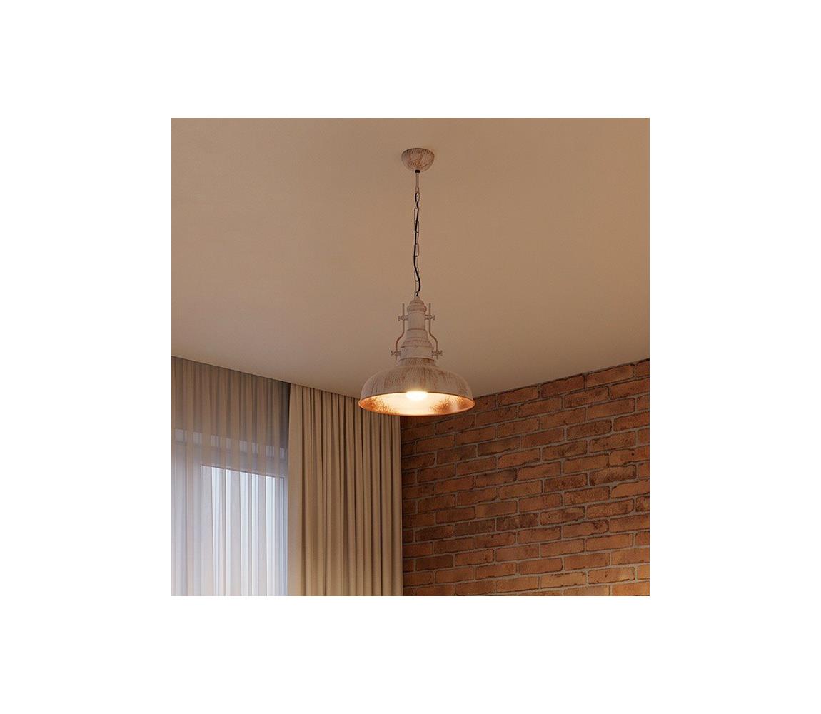 Brilagi - Luster na reťazi PYRONIC 1xE27/40W/230V pr. 32 cm krémová/patina 892OPV2708