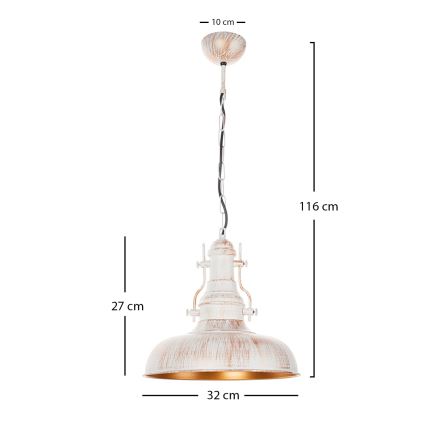 Brilagi - Luster na reťazi PYRONIC 1xE27/40W/230V pr. 32 cm krémová/patina
