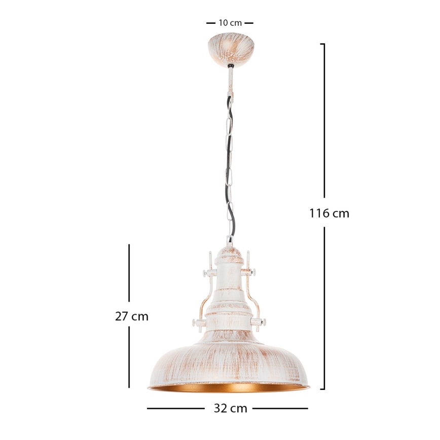 Brilagi - Luster na reťazi PYRONIC 1xE27/40W/230V pr. 32 cm krémová/patina