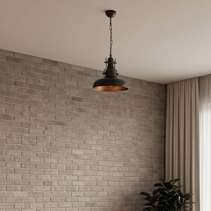 Brilagi - Luster na reťazi PYRONIC 1xE27/40W/230V, priemer 32 cm, bronzová s patinou