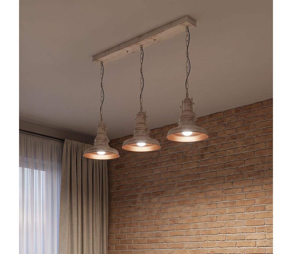 Brilagi - Luster na reťazi PYRONIC 3xE27/40W/230V krémová/patina 892OPV2704