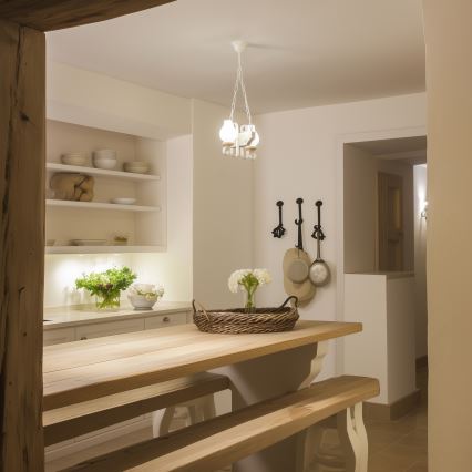 Brilagi - Luster na reťazi QUEEN 2xE14/40W/230V buk/krémová