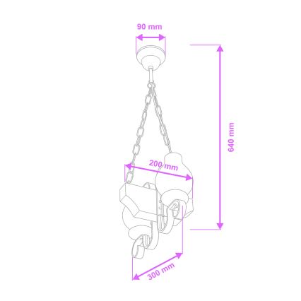 Brilagi - Luster na reťazi QUEEN 2xE14/40W/230V buk/krémová