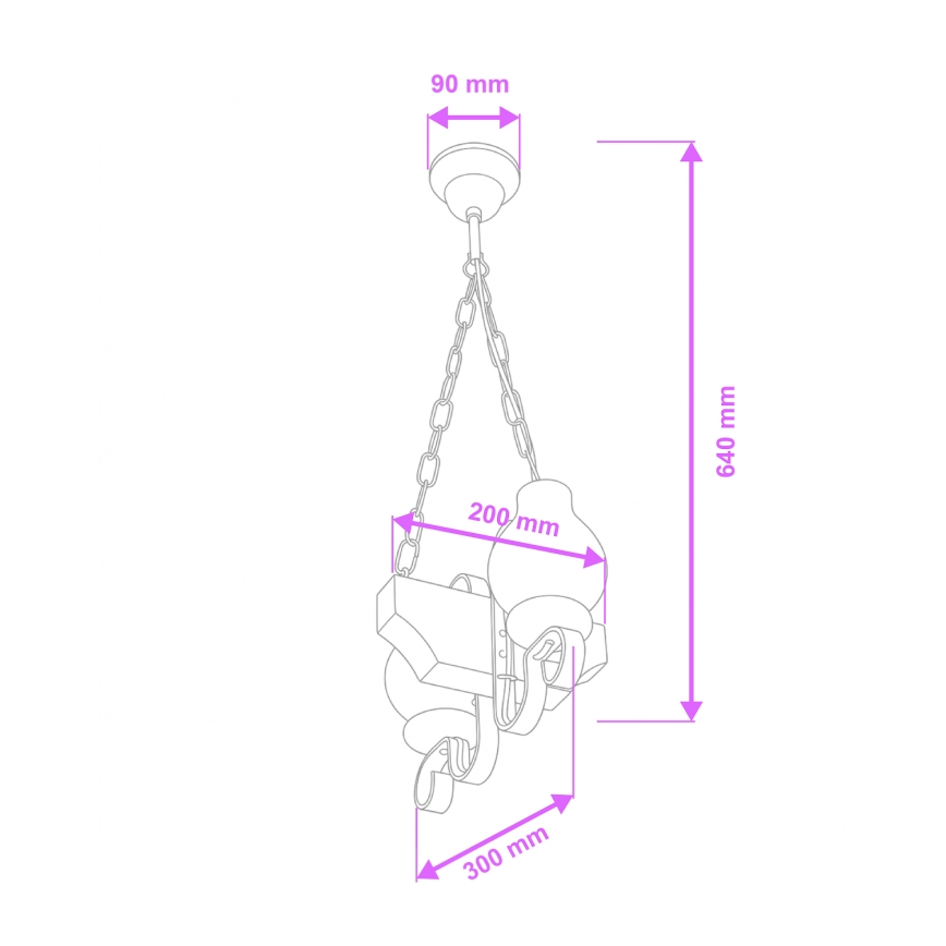 Brilagi - Luster na reťazi QUEEN 2xE14/40W/230V buk/krémová