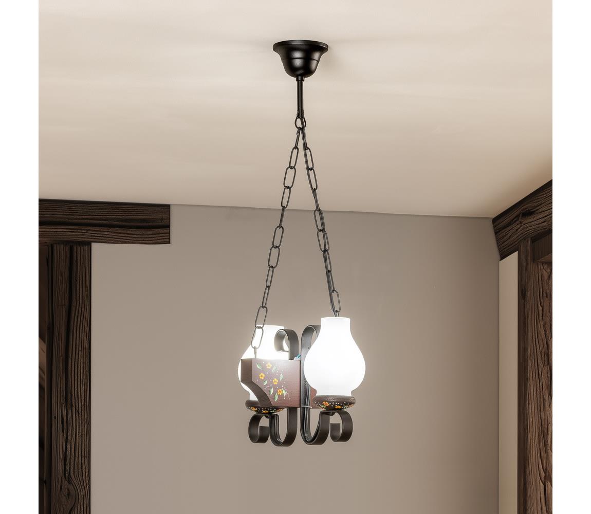Brilagi - Luster na reťazi QUEEN 2xE14/40W/230V buk/wenge EX-01080