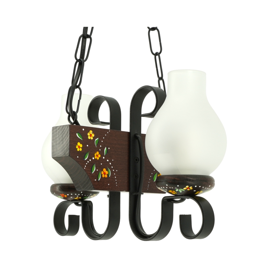 Brilagi - Luster na reťazi QUEEN 2xE14/40W/230V buk/wenge