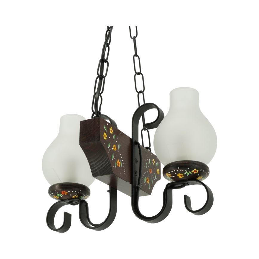 Brilagi - Luster na reťazi QUEEN 2xE14/40W/230V buk/wenge