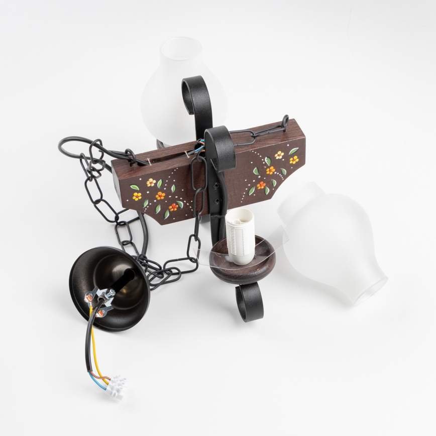 Brilagi - Luster na reťazi QUEEN 2xE14/40W/230V buk/wenge