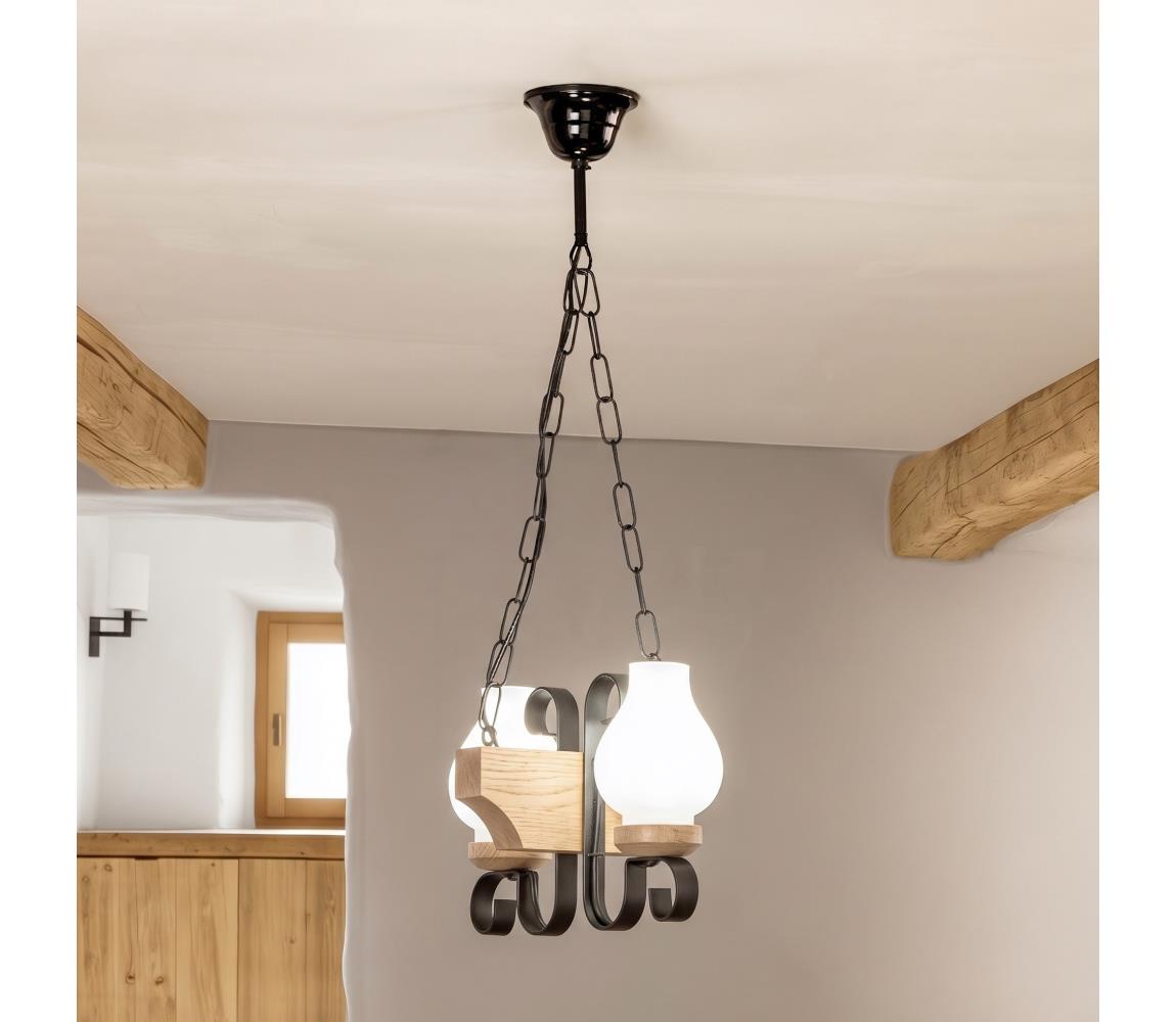 Brilagi - Luster na reťazi QUEEN 2xE14/40W/230V dub EX-01088