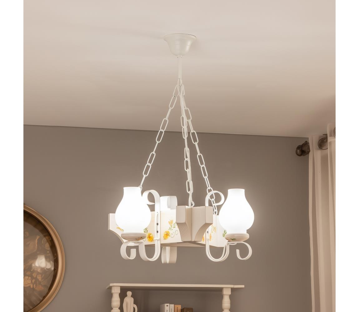 Brilagi - Luster na reťazi QUEEN 3xE14/40W/230V buk/krémová EX-01073