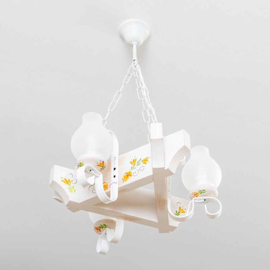 Brilagi - Luster na reťazi QUEEN 3xE14/40W/230V buk/krémová