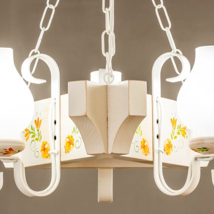 Brilagi - Luster na reťazi QUEEN 3xE14/40W/230V buk/krémová