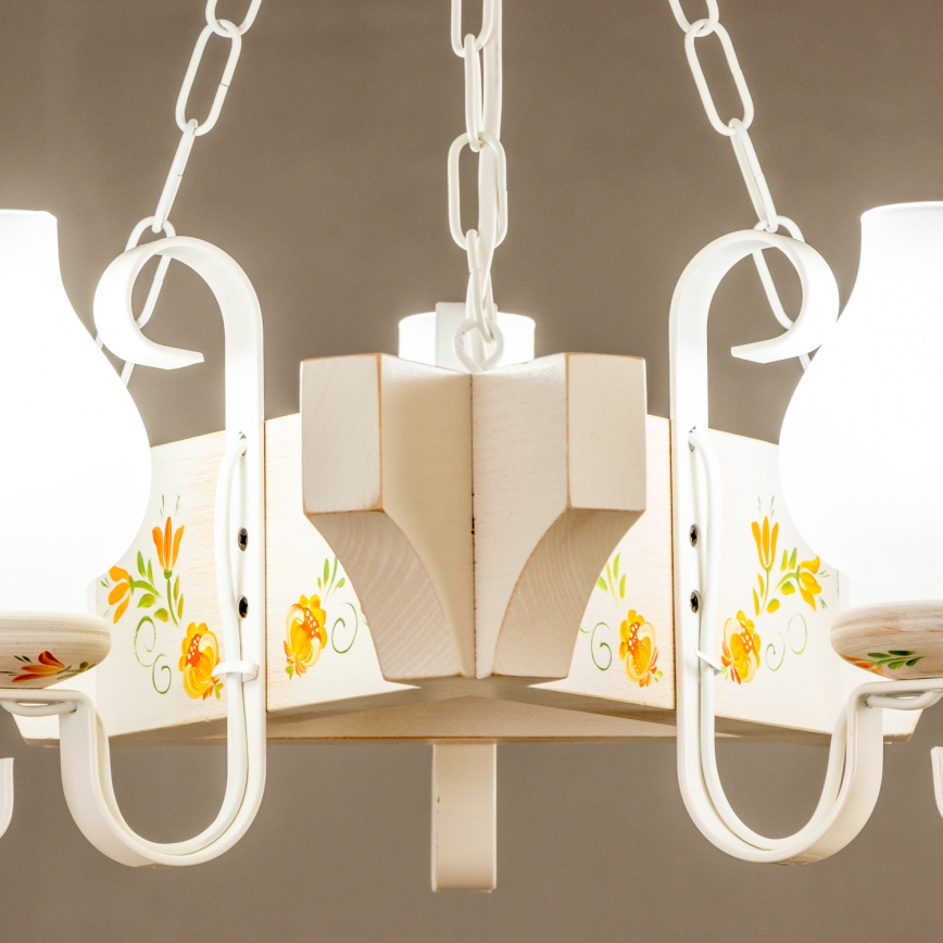 Brilagi - Luster na reťazi QUEEN 3xE14/40W/230V buk/krémová