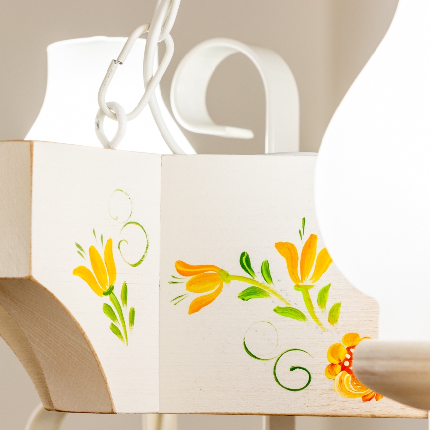 Brilagi - Luster na reťazi QUEEN 3xE14/40W/230V buk/krémová