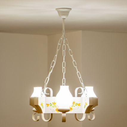 Brilagi - Luster na reťazi QUEEN 3xE14/40W/230V buk/krémová