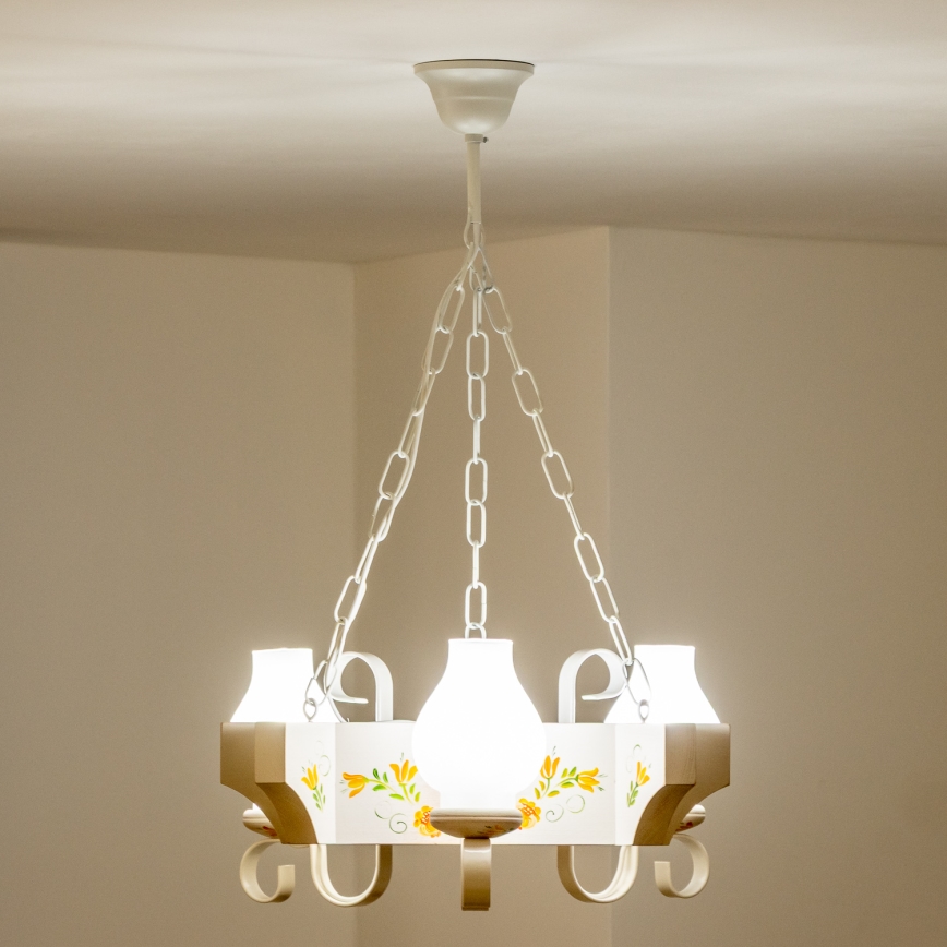 Brilagi - Luster na reťazi QUEEN 3xE14/40W/230V buk/krémová