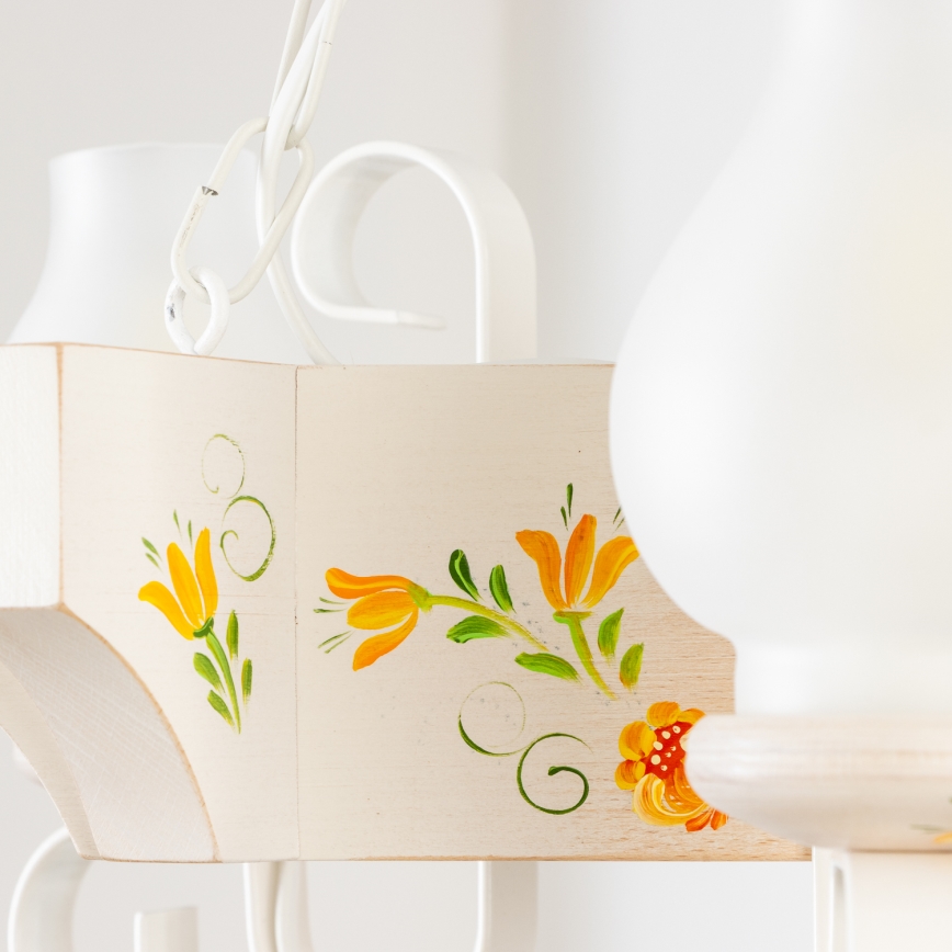 Brilagi - Luster na reťazi QUEEN 3xE14/40W/230V buk/krémová