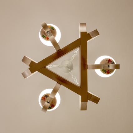 Brilagi - Luster na reťazi QUEEN 3xE14/40W/230V buk/krémová