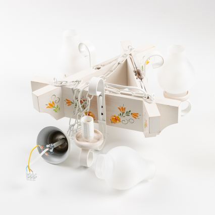 Brilagi - Luster na reťazi QUEEN 3xE14/40W/230V buk/krémová