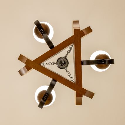 Brilagi - Luster na reťazi QUEEN 3xE14/40W/230V buk/orech