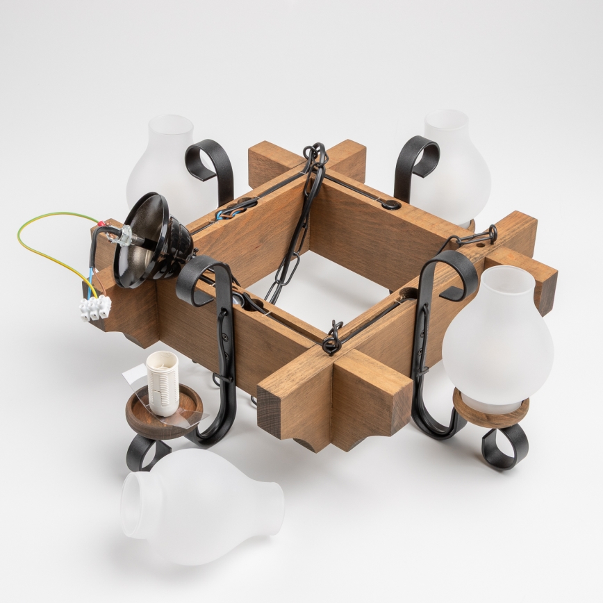 Brilagi - Luster na reťazi QUEEN 4xE14/40W/230V buk