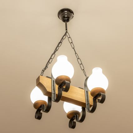 Brilagi - Luster na reťazi QUEEN 4xE14/40W/230V buk