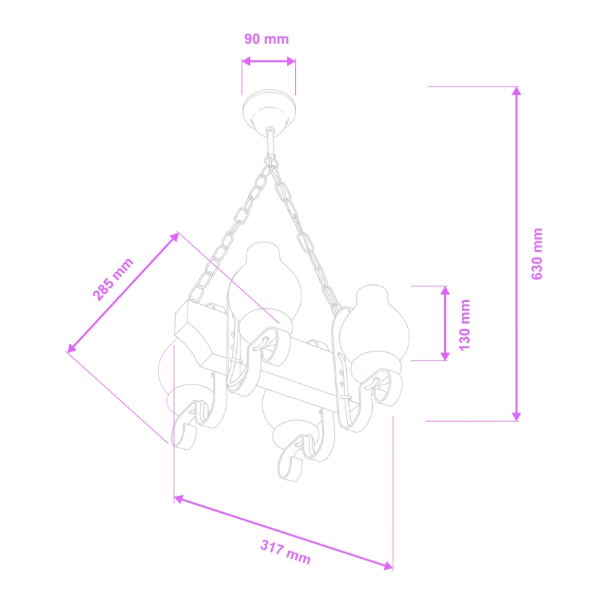 Brilagi - Luster na reťazi QUEEN 4xE14/40W/230V buk