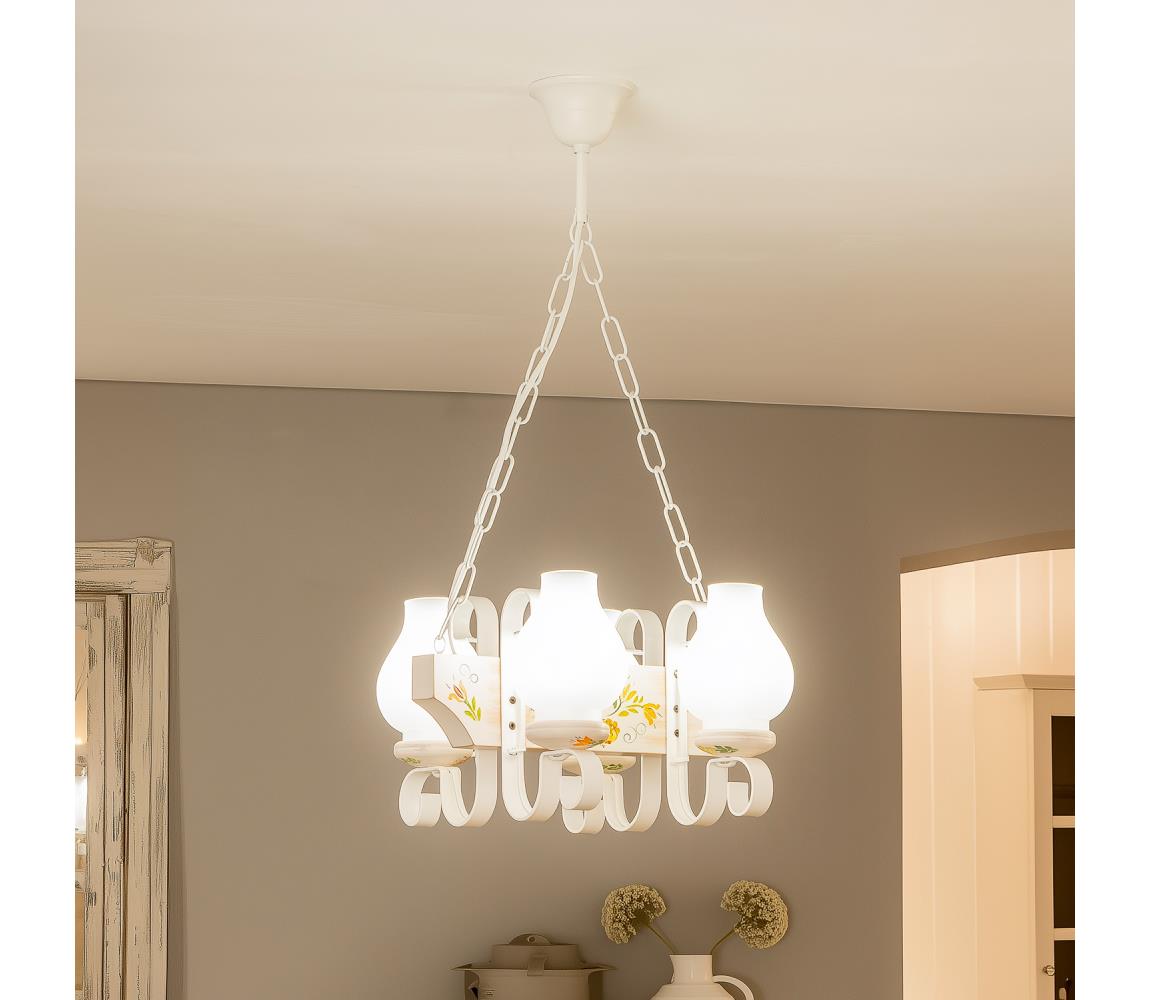Brilagi - Luster na reťazi QUEEN 4xE14/40W/230V buk/krémová EX-01071