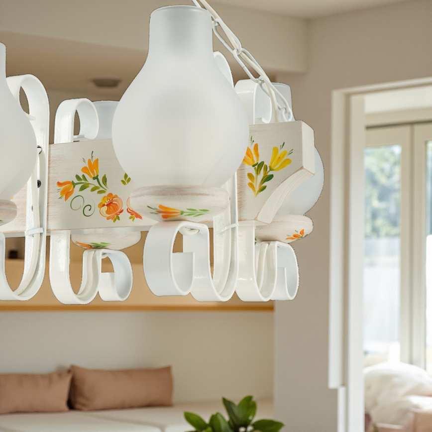 Brilagi - Luster na reťazi QUEEN 4xE14/40W/230V buk/krémová