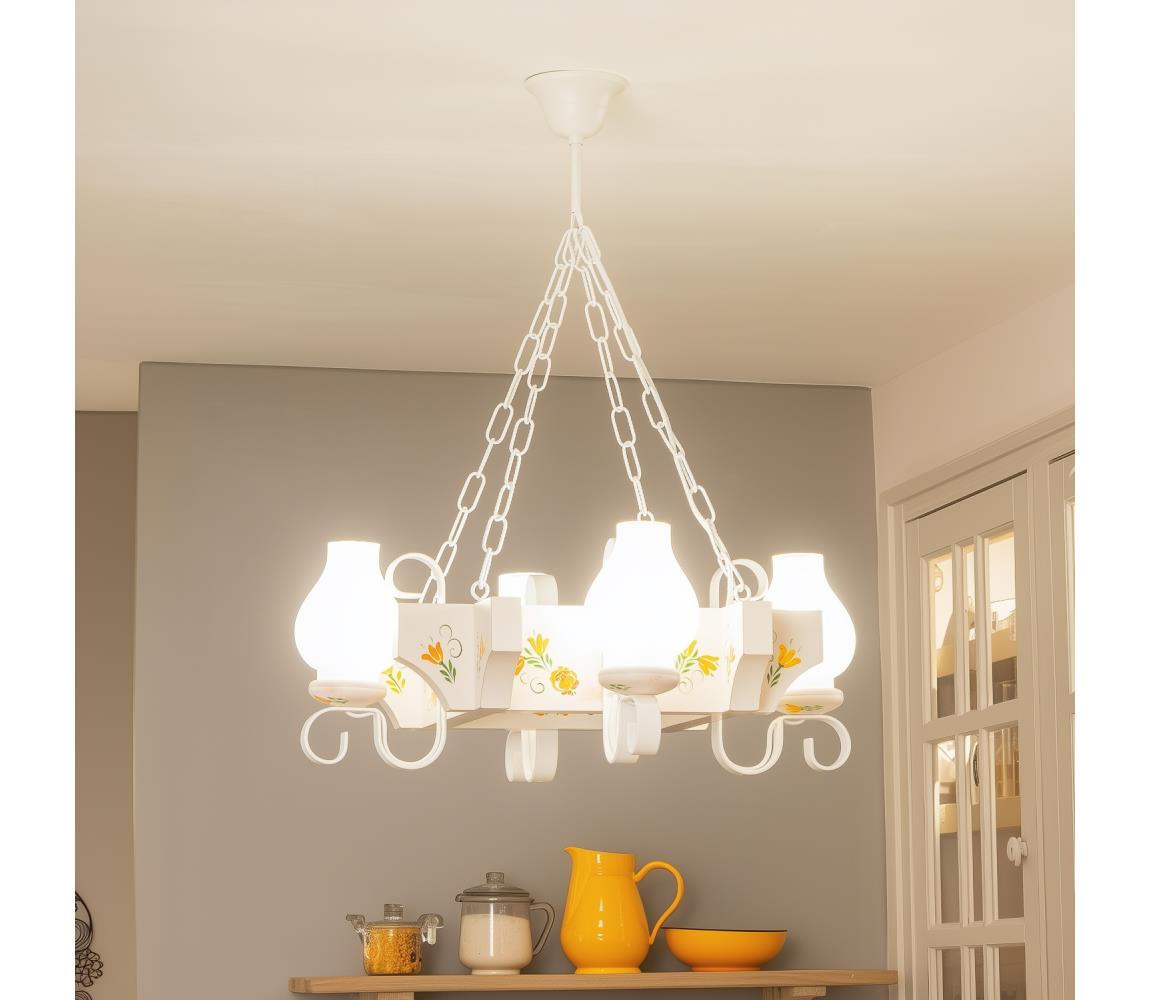 Brilagi - Luster na reťazi QUEEN 4xE14/40W/230V buk/krémová EX-01074