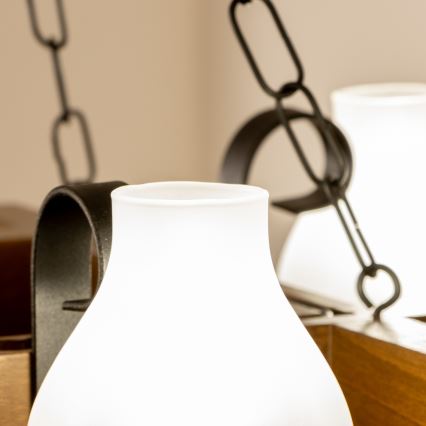 Brilagi - Luster na reťazi QUEEN 4xE14/40W/230V buk/orech