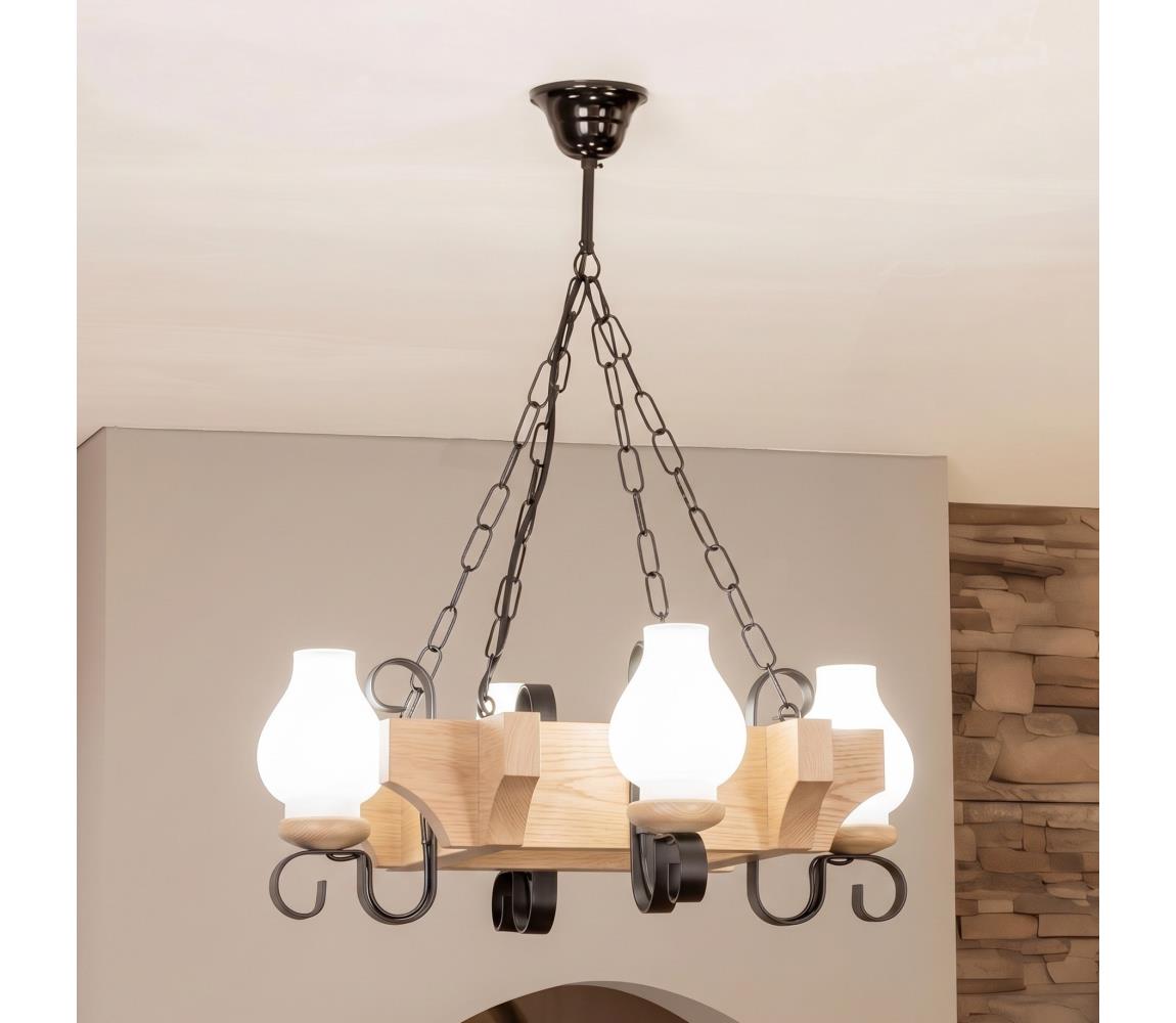 Brilagi - Luster na reťazi QUEEN 4xE14/40W/230V dub EX-01109