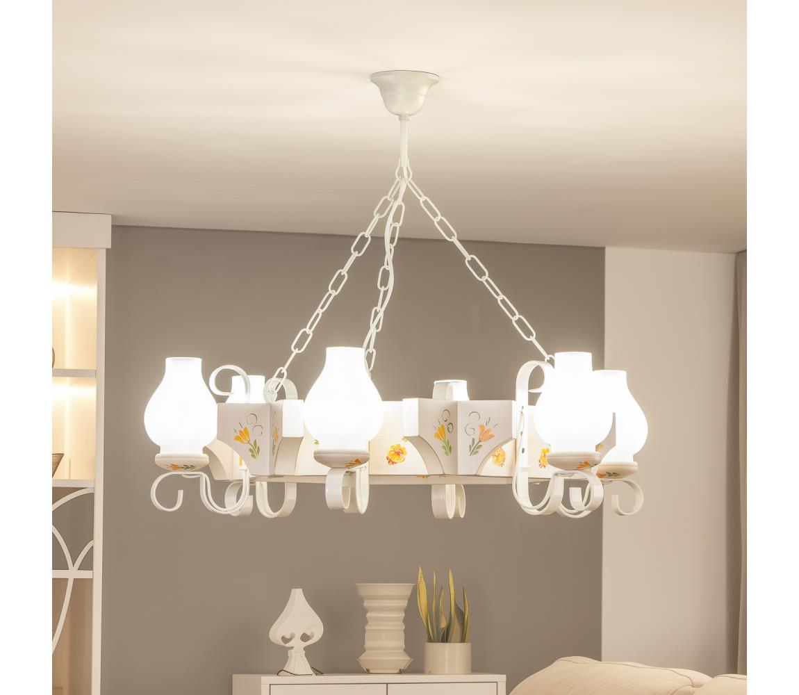 Brilagi - Luster na reťazi QUEEN 6xE14/40W/230V buk/krémová EX-01075