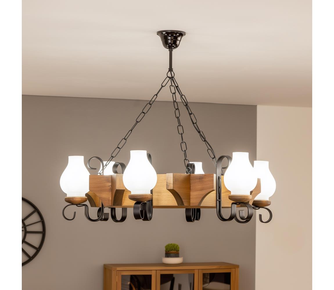 Brilagi - Luster na reťazi QUEEN 8xE14/40W/230V buk EX-01014