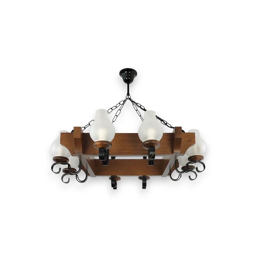 Brilagi - Luster na reťazi QUEEN 8xE14/40W/230V buk/orech