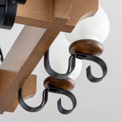 Brilagi - Luster na reťazi QUEEN 8xE14/40W/230V buk/orech