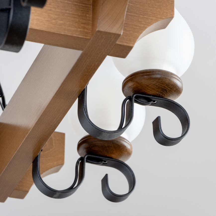 Brilagi - Luster na reťazi QUEEN 8xE14/40W/230V buk/orech