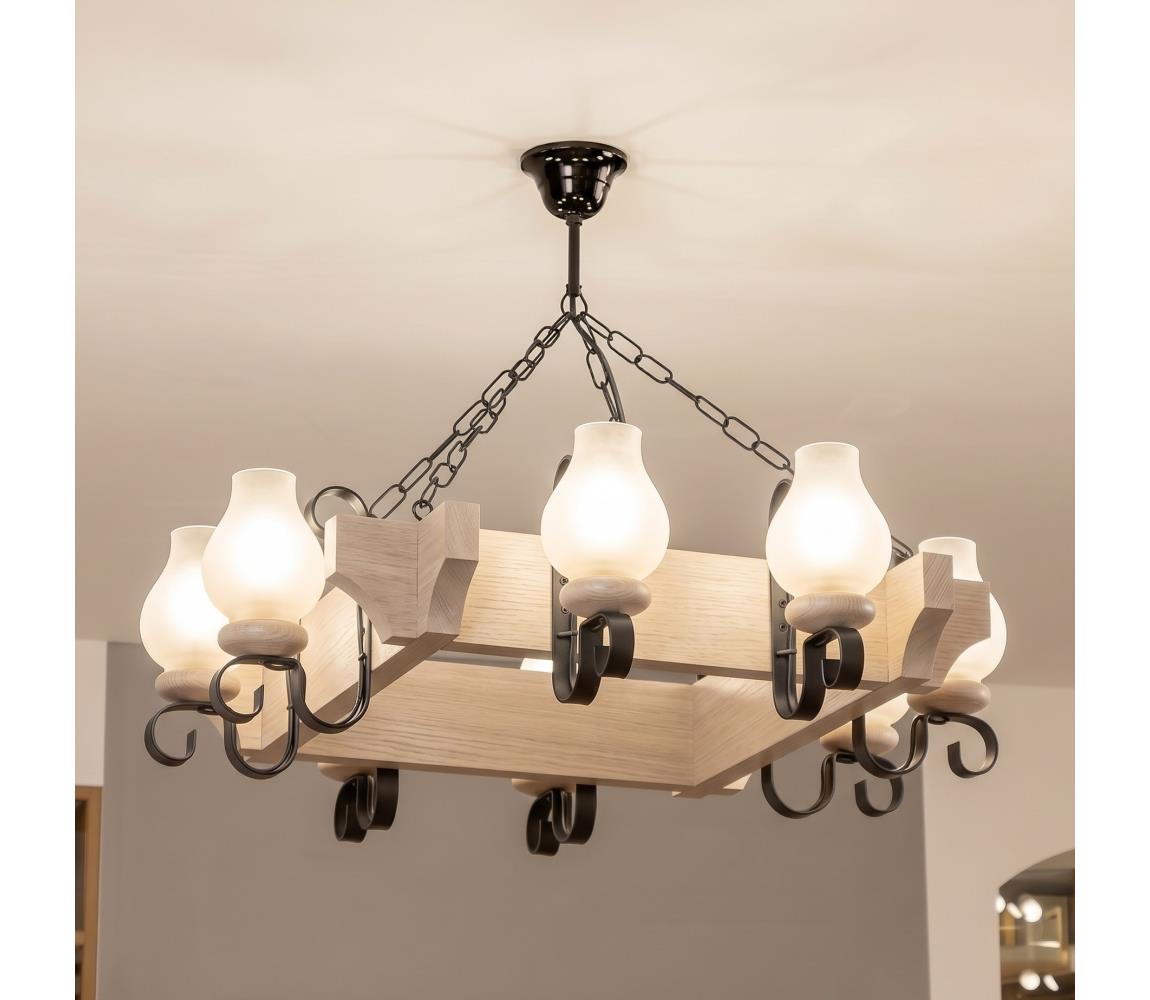 Brilagi - Luster na reťazi QUEEN 8xE14/40W/230V dub EX-01107