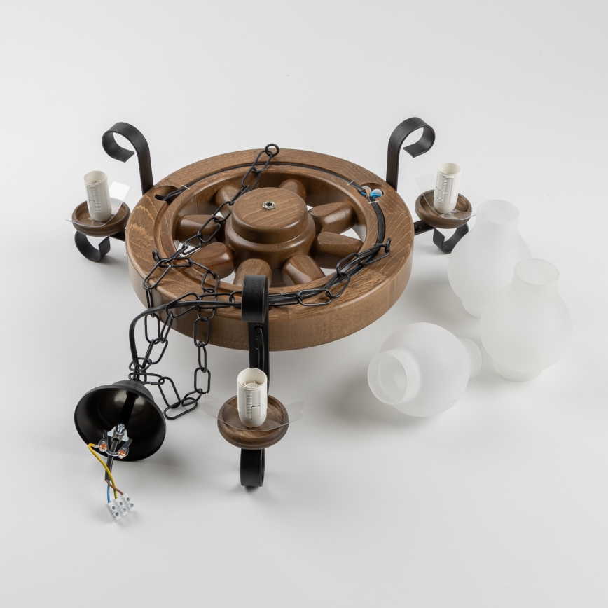 Brilagi - Luster na reťazi ROATA 3xE14/40W/230V buk/orech