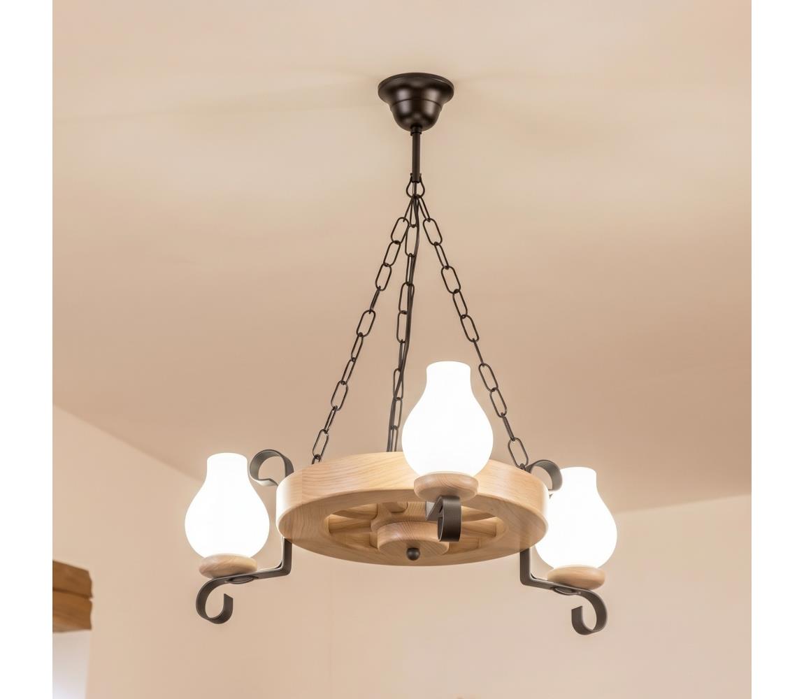 Brilagi - Luster na reťazi ROATA 3xE14/40W/230V dub EX-01086