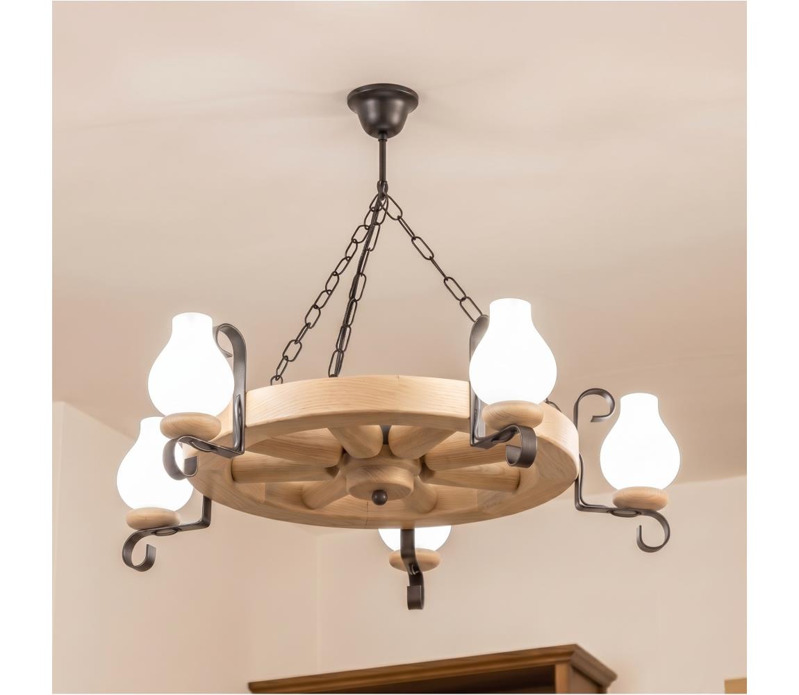 Brilagi - Luster na reťazi ROATA 5xE14/40W/230V dub EX-01092