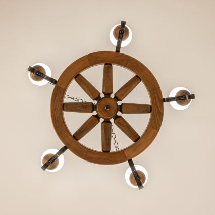 Brilagi - Luster na reťazi ROATA 5xE14/40W/230V pr. 70 cm buk