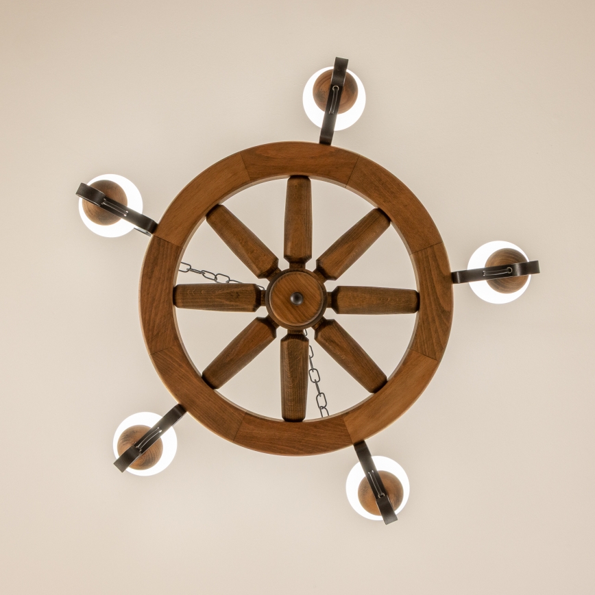 Brilagi - Luster na reťazi ROATA 5xE14/40W/230V pr. 70 cm buk