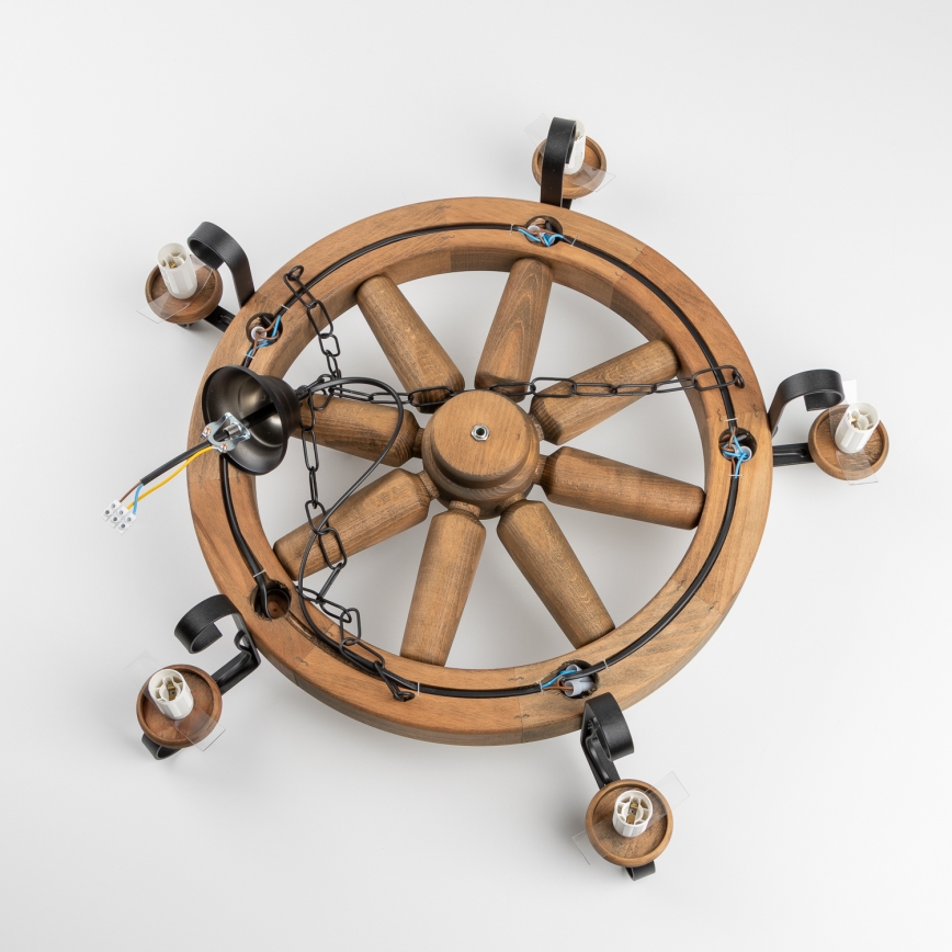 Brilagi - Luster na reťazi ROATA 5xE14/40W/230V pr. 70 cm buk