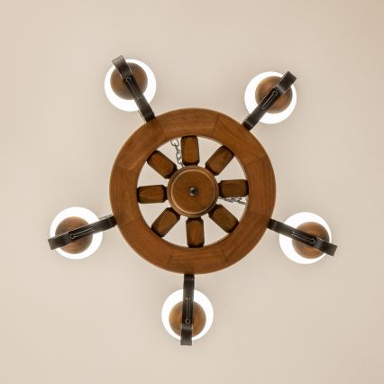 Brilagi - Luster na reťazi ROATA 5xE14/40W/230V, priemer 50 cm, buk