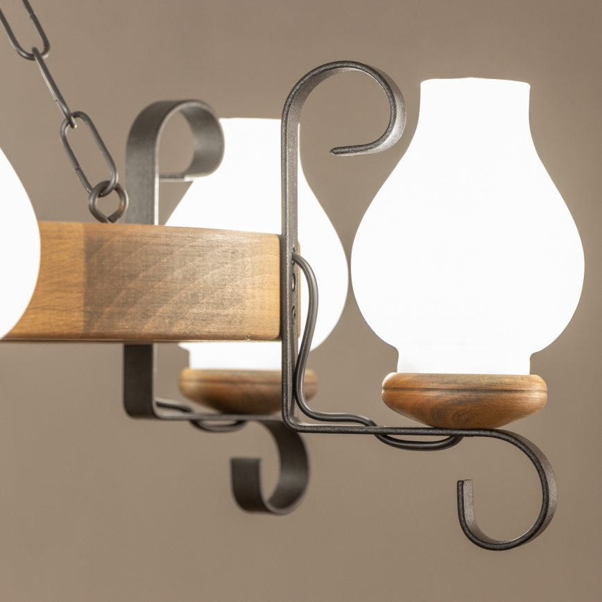 Brilagi - Luster na reťazi ROATA 6xE14/40W/230V, priemer 70 cm, buk