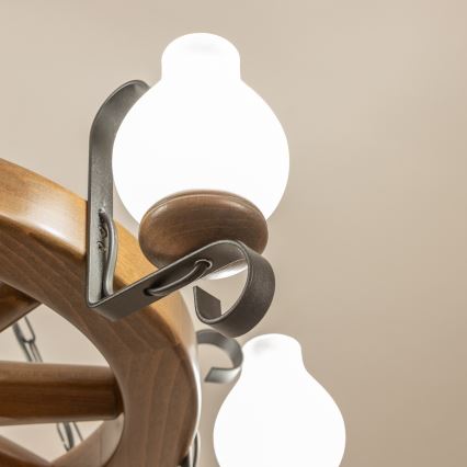 Brilagi - Luster na reťazi ROATA 6xE14/40W/230V priemer 70 cm buk/orech