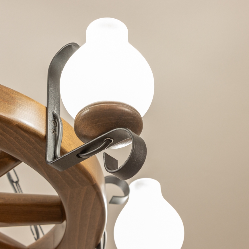 Brilagi - Luster na reťazi ROATA 6xE14/40W/230V priemer 70 cm buk/orech